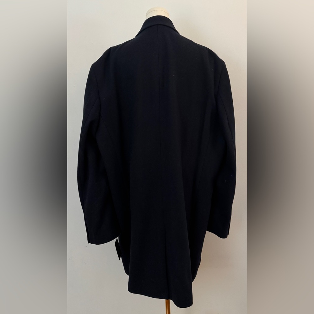 Ike Behar Men's Big Tall Navy Blue Oxford Wool Coat 54 Long - Picture 5 of 10